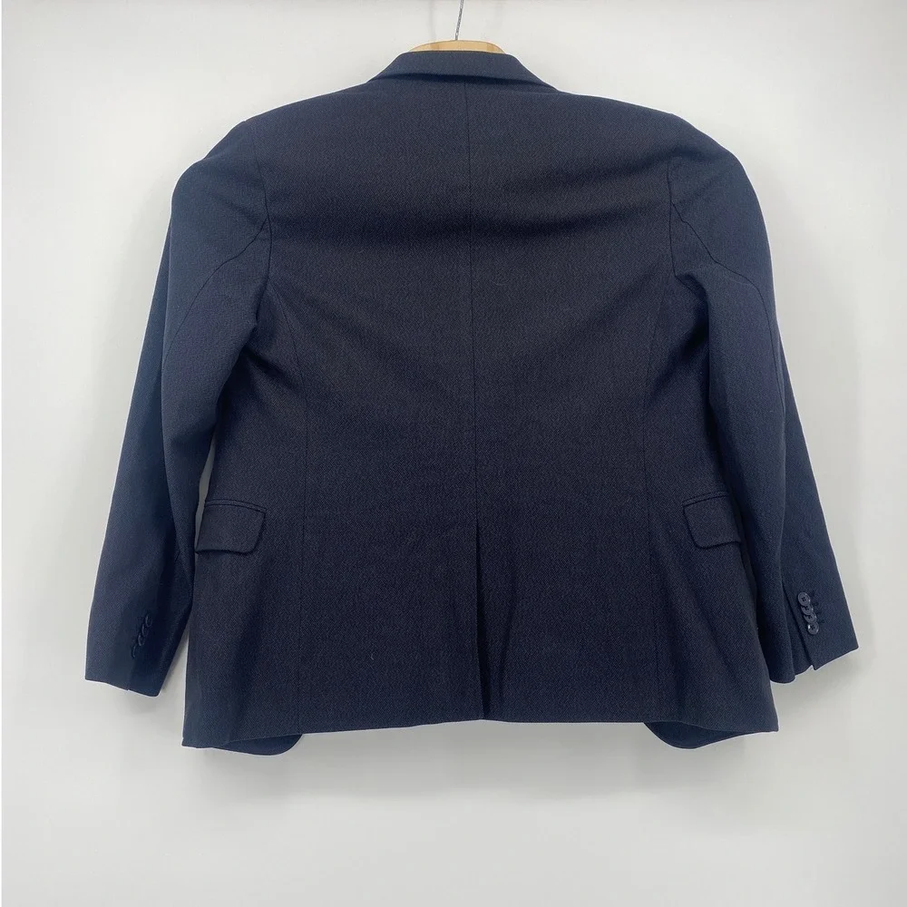 Banana Republic Modern Slim Fit Blazer Mens 38 Short Navy Blue Cotton Sport Coat